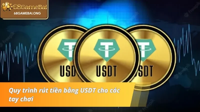 Thao tác rút tiền bằng USDT tại 68 Game bài