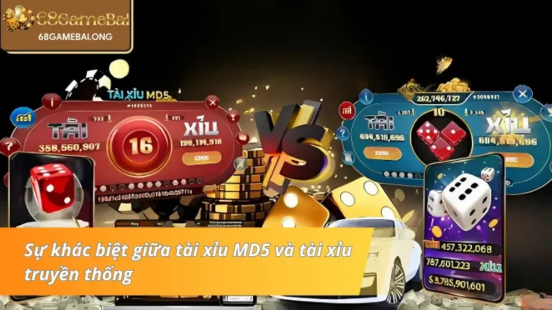 Điểm khác biệt của tài xỉu MD5 68 Game Bài với các loại khác