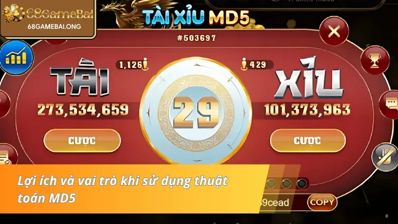 Lợi ích - vai trò của tài xỉu MD5 68 Game Bài